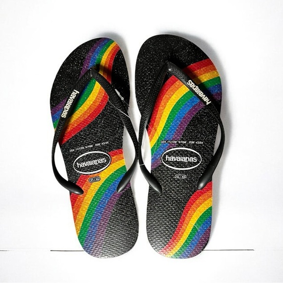 🌈 HAVAIANAS Rainbow PRIDE Flip Flops Happy Pride Month! Unisex W 11/12 Men 9/10 - Picture 2 of 5